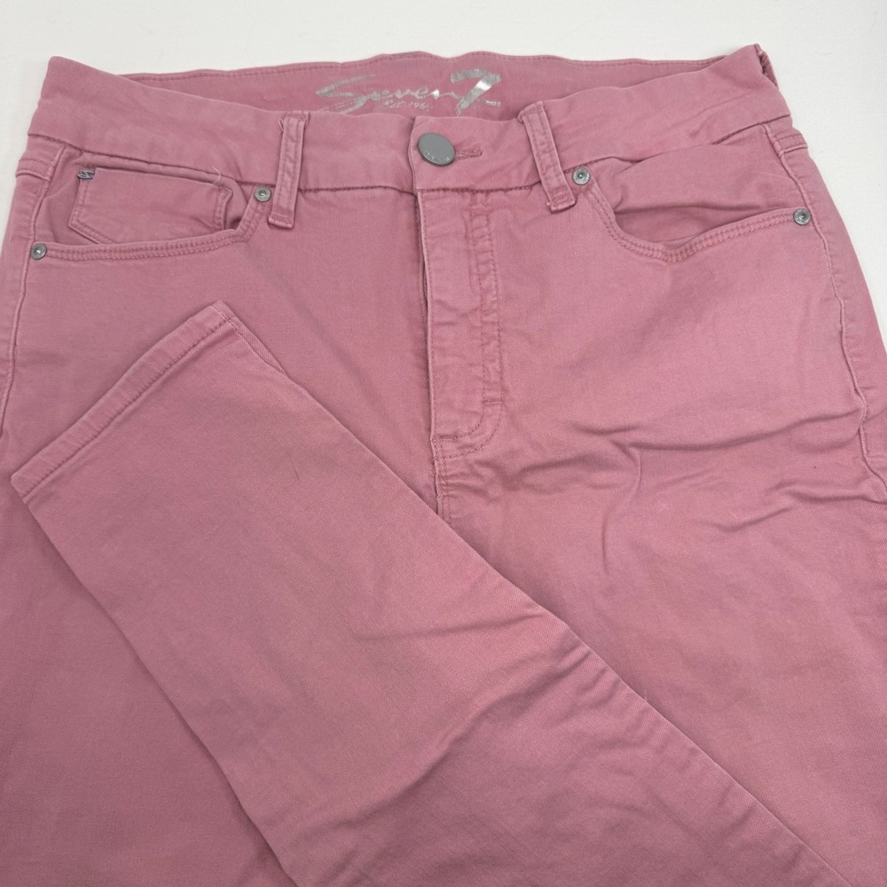Seven7 Tummy Less Skinny Jeans Rose Pink Stretch Denim Pants 28 Inseam
